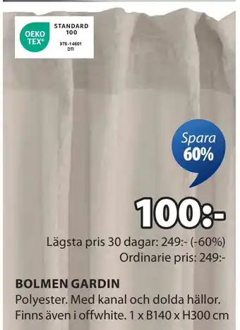 JYSK BOLMEN GARDIN oferta