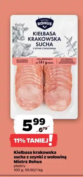 Netto Kiełbasa krakowska sucha Mistrz rohus oferta