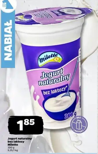 Netto Jogurt naturalny bez laktozy 0% Miletto oferta