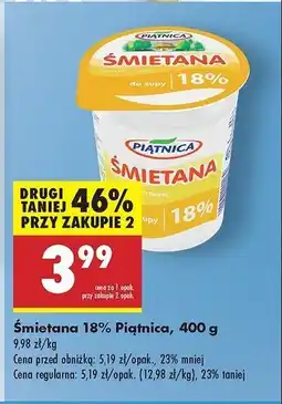 Biedronka Śmietana 18% Piątnica oferta