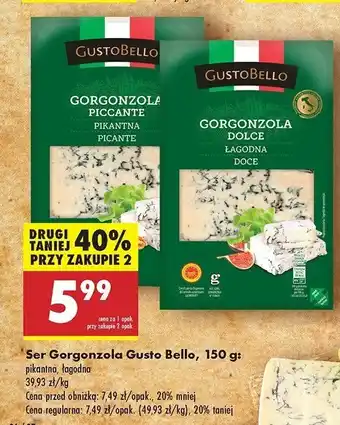 Biedronka Gorgonzola łagodna Gustobello oferta