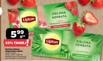 Netto Herbata z nutą truskawki i maliny Lipton Green Tea oferta