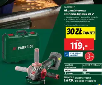 Lidl Szlifierka kątowa 20 v Parkside oferta