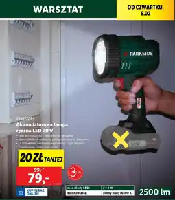 Lidl Lampa akumulatorowa 20 v Parkside oferta