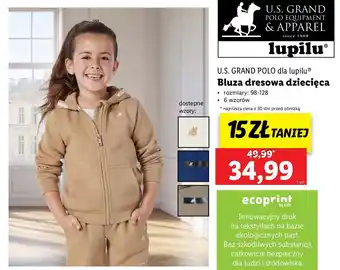 Lidl Bluza dresowa 98-128 Us Grand Polo oferta