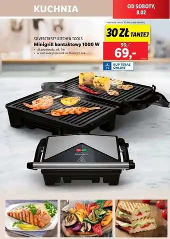 Lidl Grill kontaktowy 1000 w Silvercrest oferta