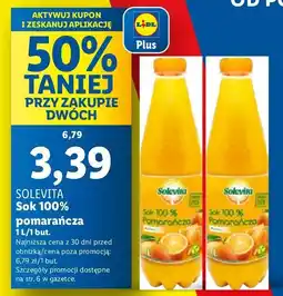 Lidl Sok pomarańczowy 100% Solevita oferta