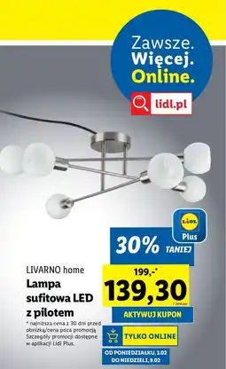 Lidl Lampa led z pilotem Livarno Home oferta