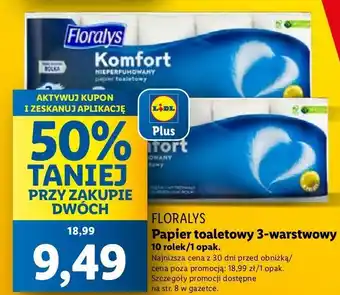 Lidl Papier toaletowy komfort Floralys oferta