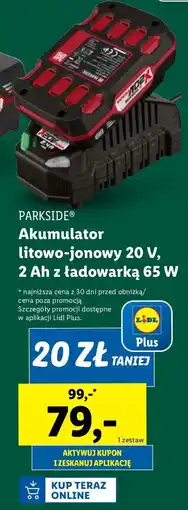 Lidl Akumulator litowo-jonowy 20v 2ah Parkside oferta