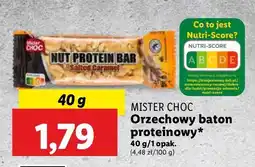 Lidl Baton orzechowy proteinowy Mister Choc oferta