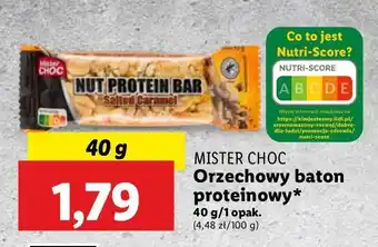 Lidl Baton orzechowy proteinowy Mister Choc oferta