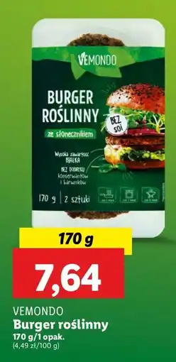 Lidl Burger roślinny ze słonecznikiem Vemondo oferta