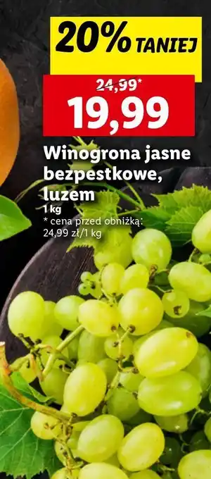 Lidl Winogrono jasne bezpestkowe oferta