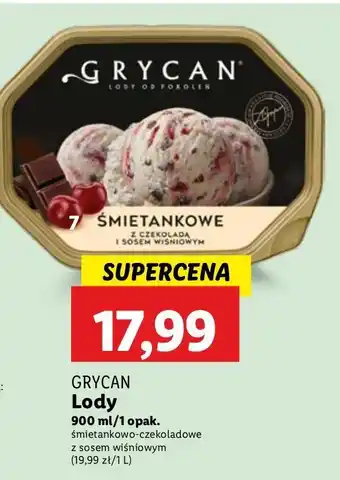 Lidl Lody śmietankowe z czekoladą i sosem wiśniowym Grycan oferta