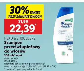 Lidl Szampon do włosów classic clean Head&Shoulders oferta