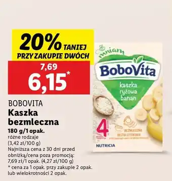 Lidl Kaszka ryżowa z bananem Bobovita oferta