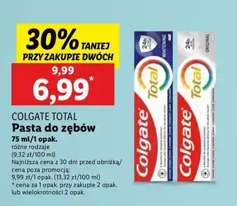 Lidl Pasta do zębów original Colgate Total oferta