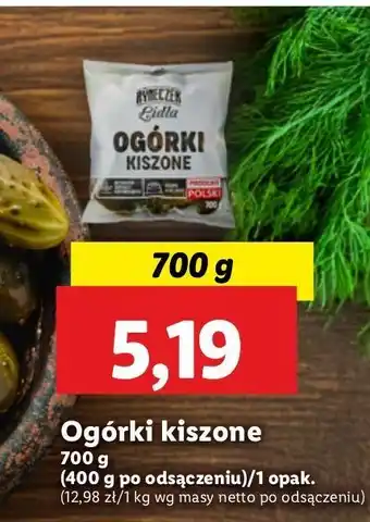 Lidl Ogórki kiszone Ryneczek Lidla oferta