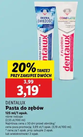 Lidl Pasta do zębów complete Dentalux oferta