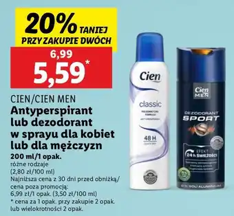 Lidl Dezodorant sport Cien Men oferta