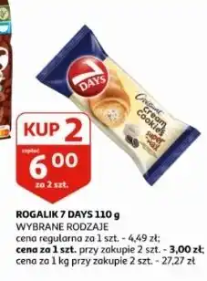 Auchan Croissant z kremem o smaku waniliowym mlekiem i kawałkami ciastek 7 Days Cream & Cookies oferta