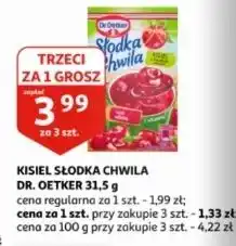 Auchan Kisiel wiśniowy z kawałkami owoców Dr. Oetker Słodka Chwila oferta