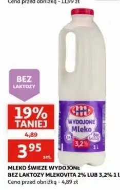 Auchan Mleko bez laktozy 2% Mlekovita Wydojone oferta