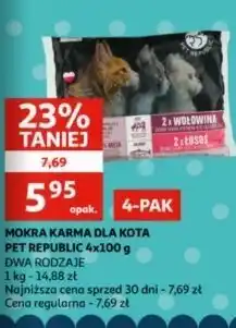 Auchan Karma dla kota wołowina + łosoś Pet Republic oferta