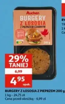 Auchan Burgery z łososia pieprzem Auchan oferta