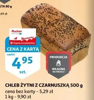 Auchan Chleb żytni z czarnuszką oferta