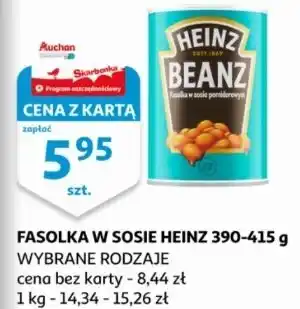 Auchan Fasolka w sosie pomidorowym Heinz oferta