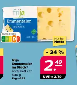 Netto frija Emmentaler im Stück oferta