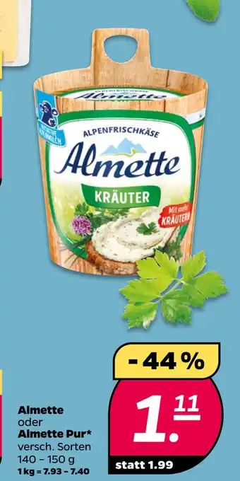 Netto Almette oder Almette Pur oferta