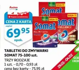 Auchan Tabletki do zmywarek Somat Gold oferta