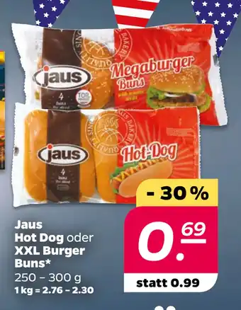 Netto Jaus Hot Dog oder XXL Burger Buns oferta