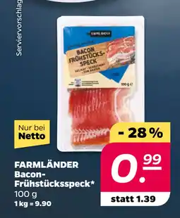 Netto FARMLÄNDER BaconFrühstücksspeck oferta