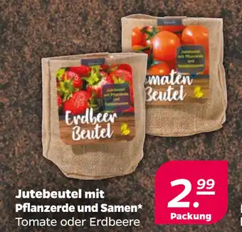 Netto Jutebeutel mit Pflanzerde und Samen oferta