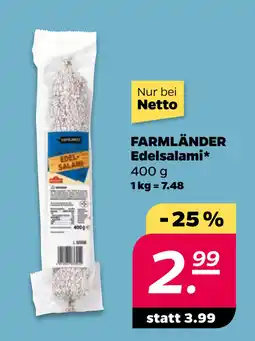 Netto FARMLÄNDER Edelsalami oferta