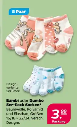 Netto Bambi oder Dumbo 5er-Pack Socken oferta