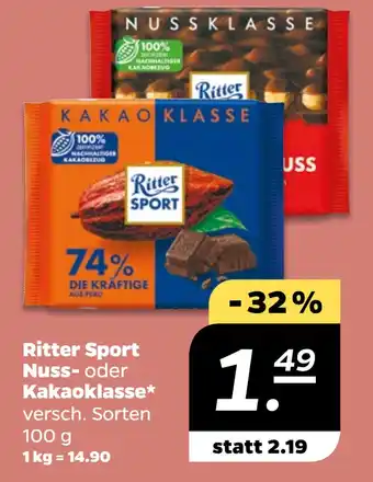 Netto Ritter Sport Nussoder Kakaoklasse oferta