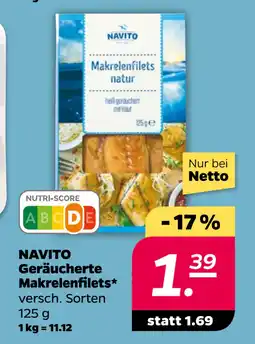 Netto NAVITO Geräucherte Makrelenfilets oferta