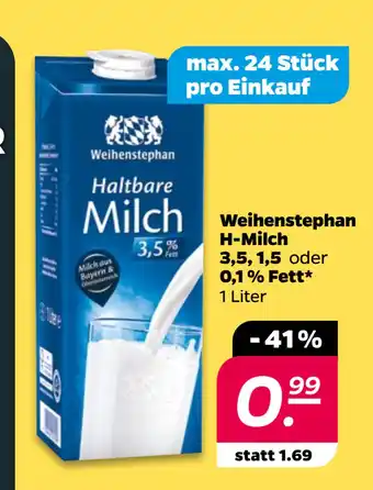 Netto Weihenstephan H-Milch 3,5, 1,5 oder 0,1 % Fett oferta