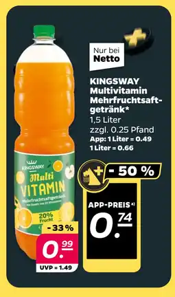 Netto KINGSWAY Multivitamin Mehrfruchtsaftgetränk oferta