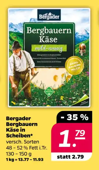 Netto Bergader Bergbauern Käse in Scheiben oferta