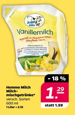 Netto Hemme Milch Milchmischgetränke oferta