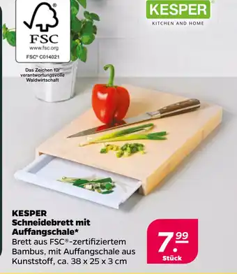 Netto KESPER Schneidebrett mit Auffangschale oferta