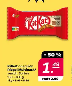 Netto Kitkat oder Lion Riegel Multipack oferta