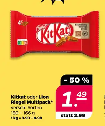 Netto Kitkat oder Lion Riegel Multipack oferta