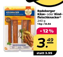 Netto Radeberger Käse oder Rindfleischknacker oferta